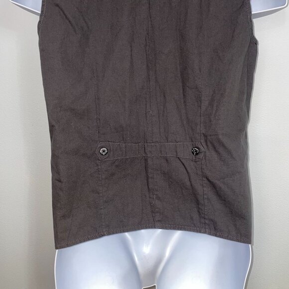 Vintage Cotton Vest Mens S Gray Sleeveless 4 Button - Picture 9 of 12